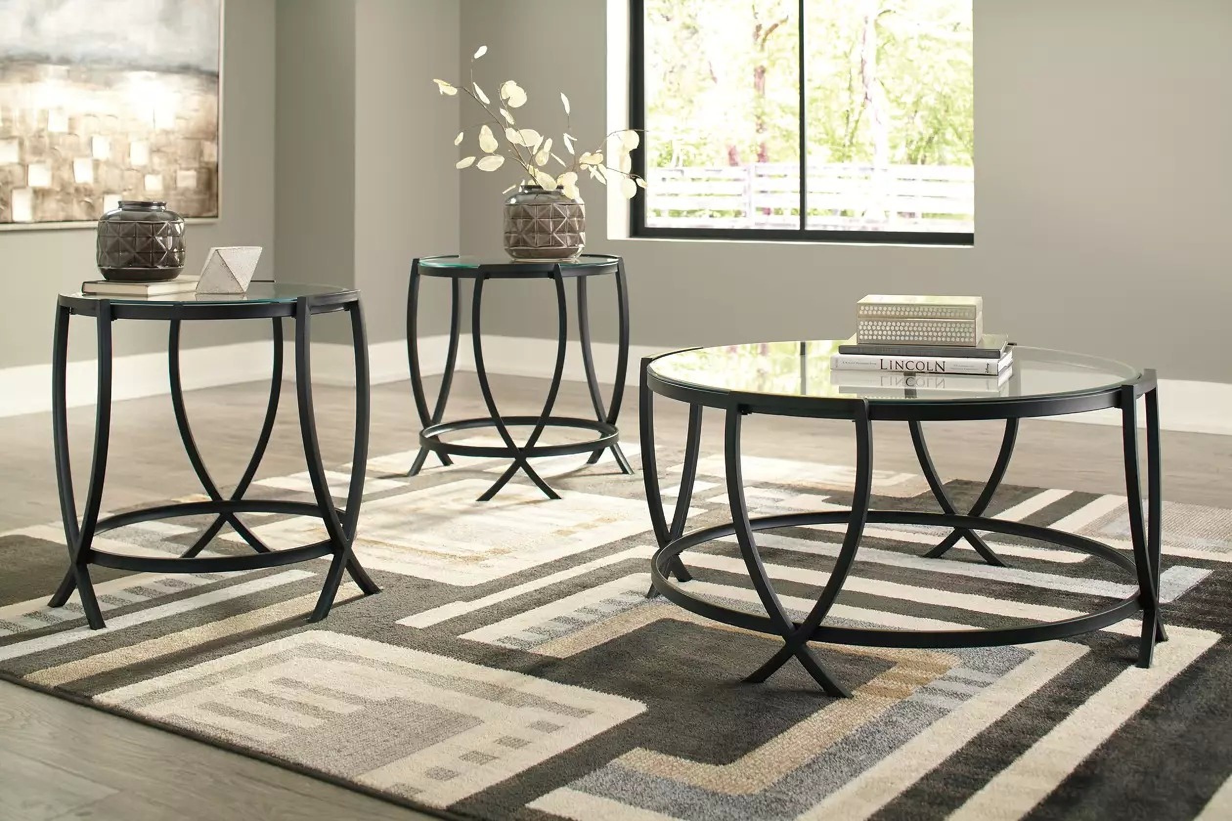 Ashley furniture deals black end tables