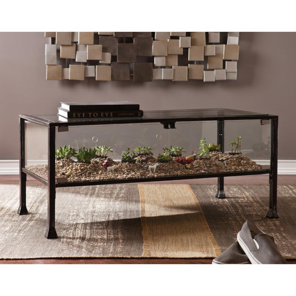Southern Enterprises Terrarium Display Cocktail Table Black