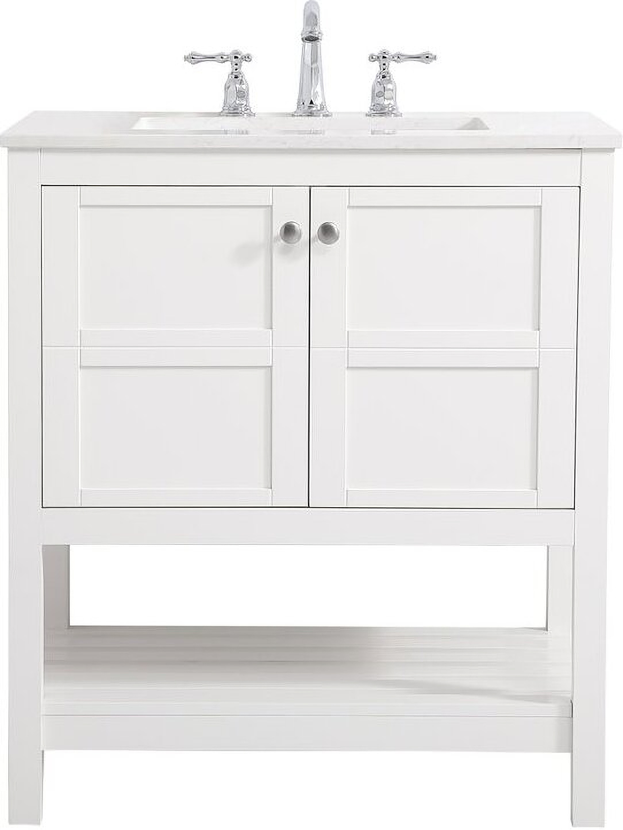 Theo 30 Inch Single Bathroom Vanity In White by Elegant Lighting ...