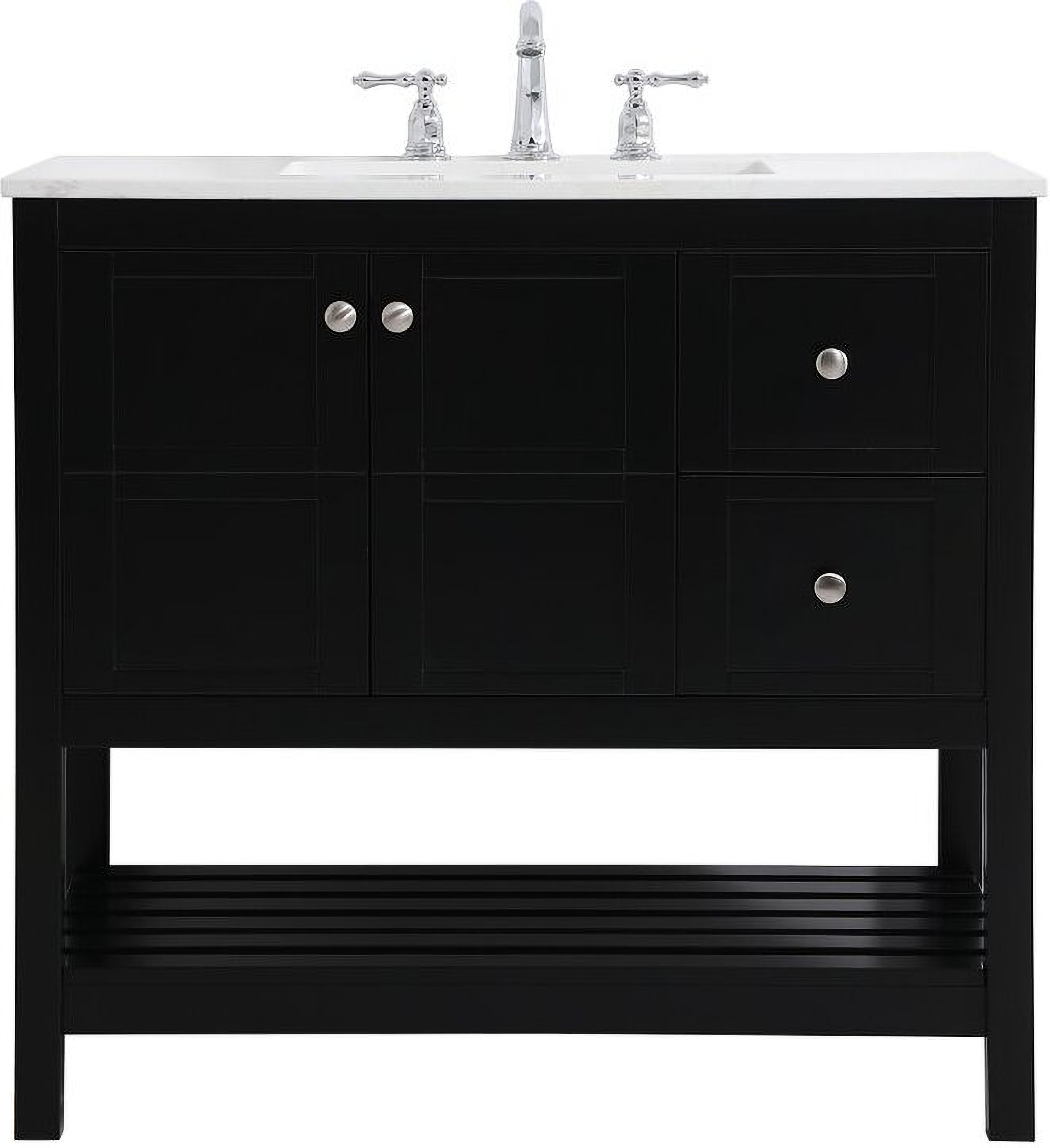 Theo 36 Inch Single Bathroom Vanity In Black by Elegant Lighting ...