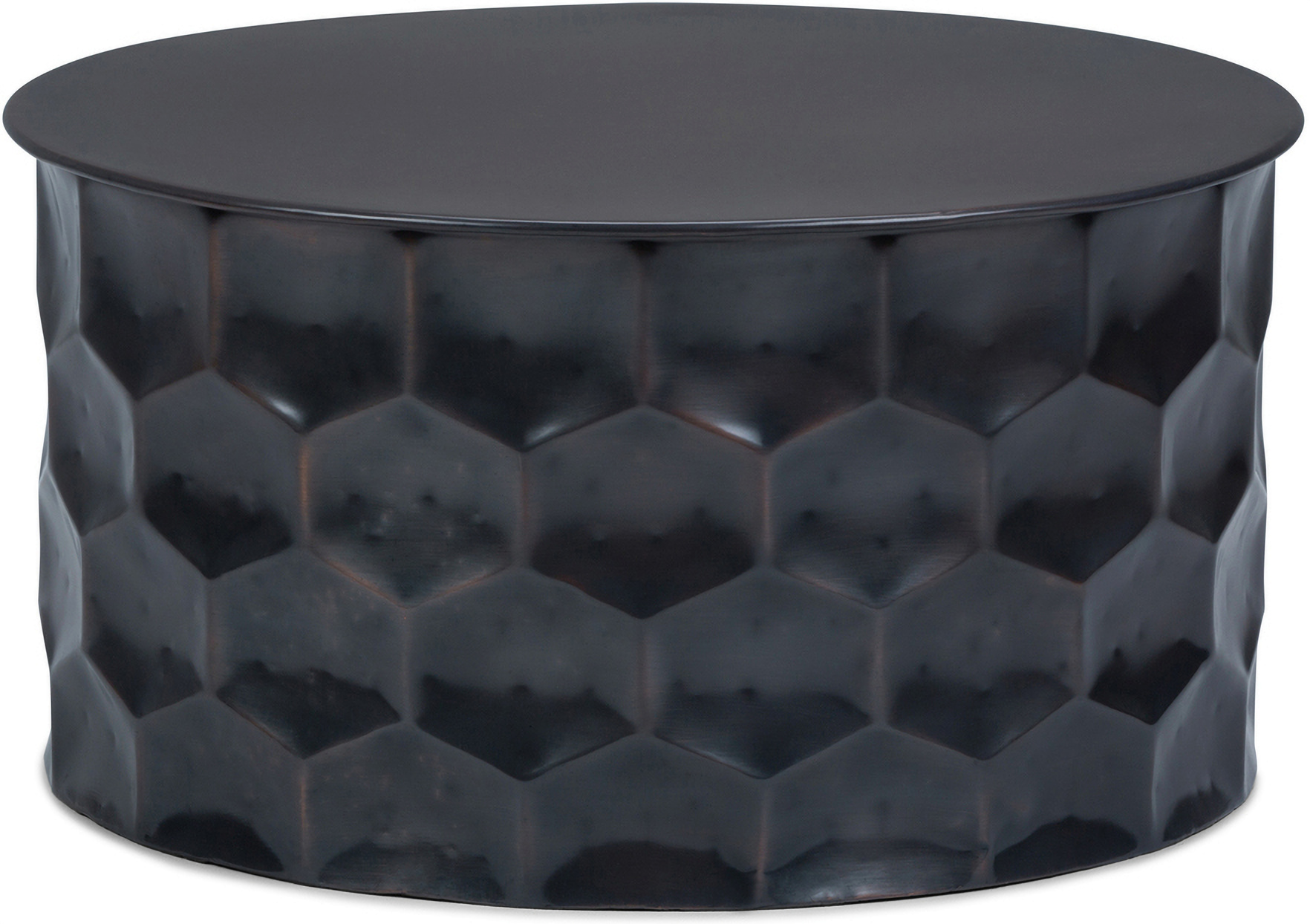 Thunderheart Metal Coffee Table with Removable Round Top and Honey Comb ...