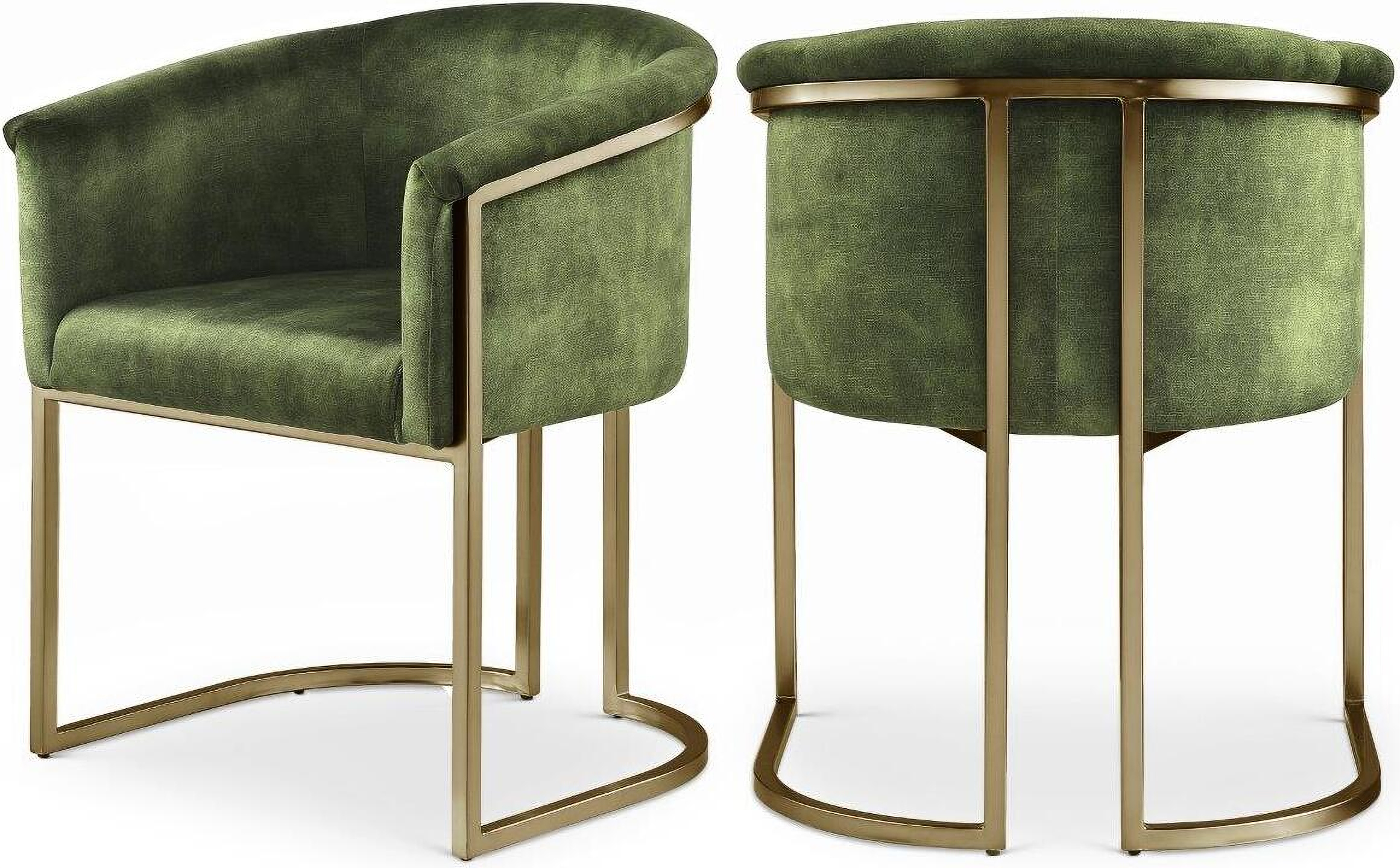 Olive velvet 2025 dining chairs