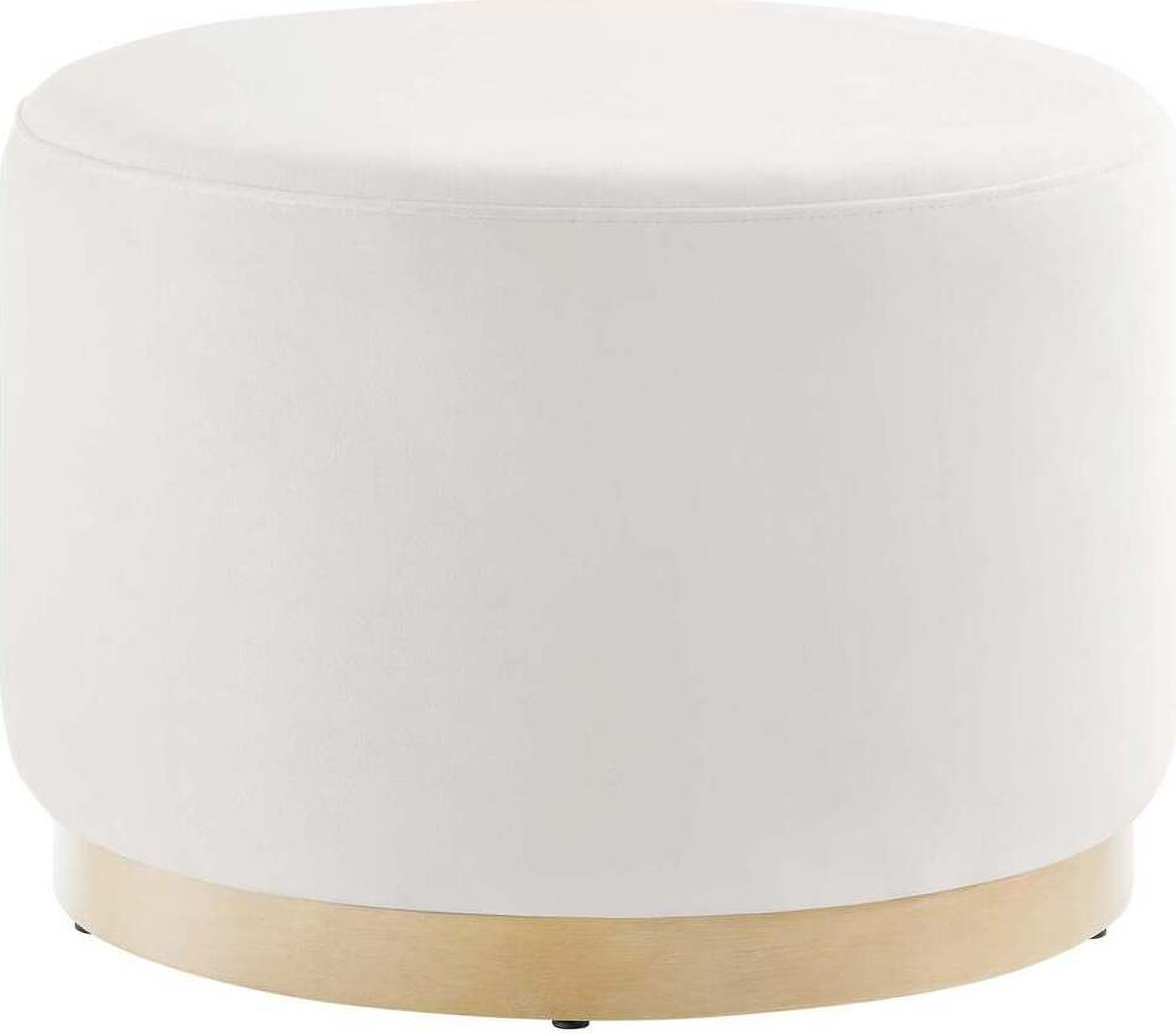 Tilden 23 Inch Performance Velvet Upholstered Large Round Ottoman In ...