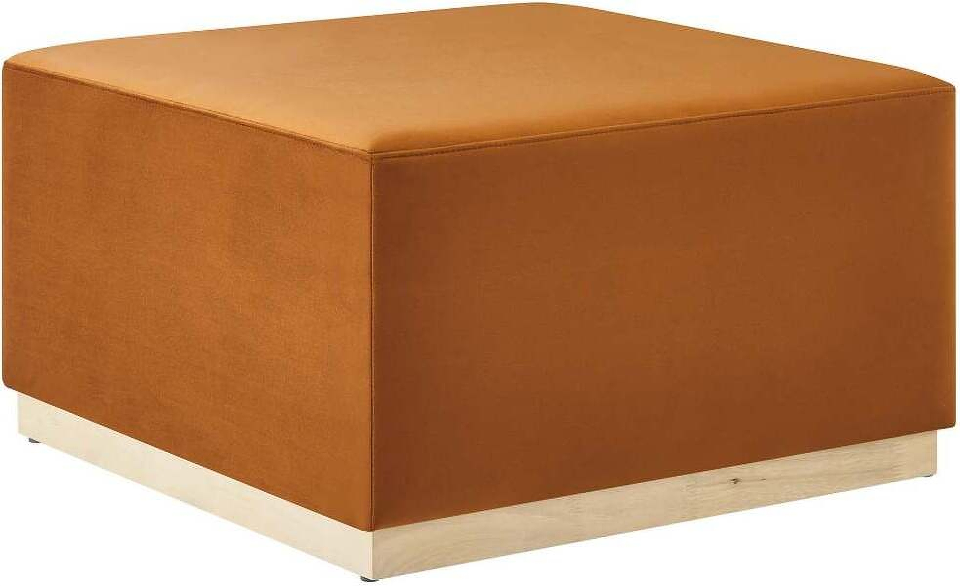 Tilden 28 inch performance velvet upholstered large round ottoman in