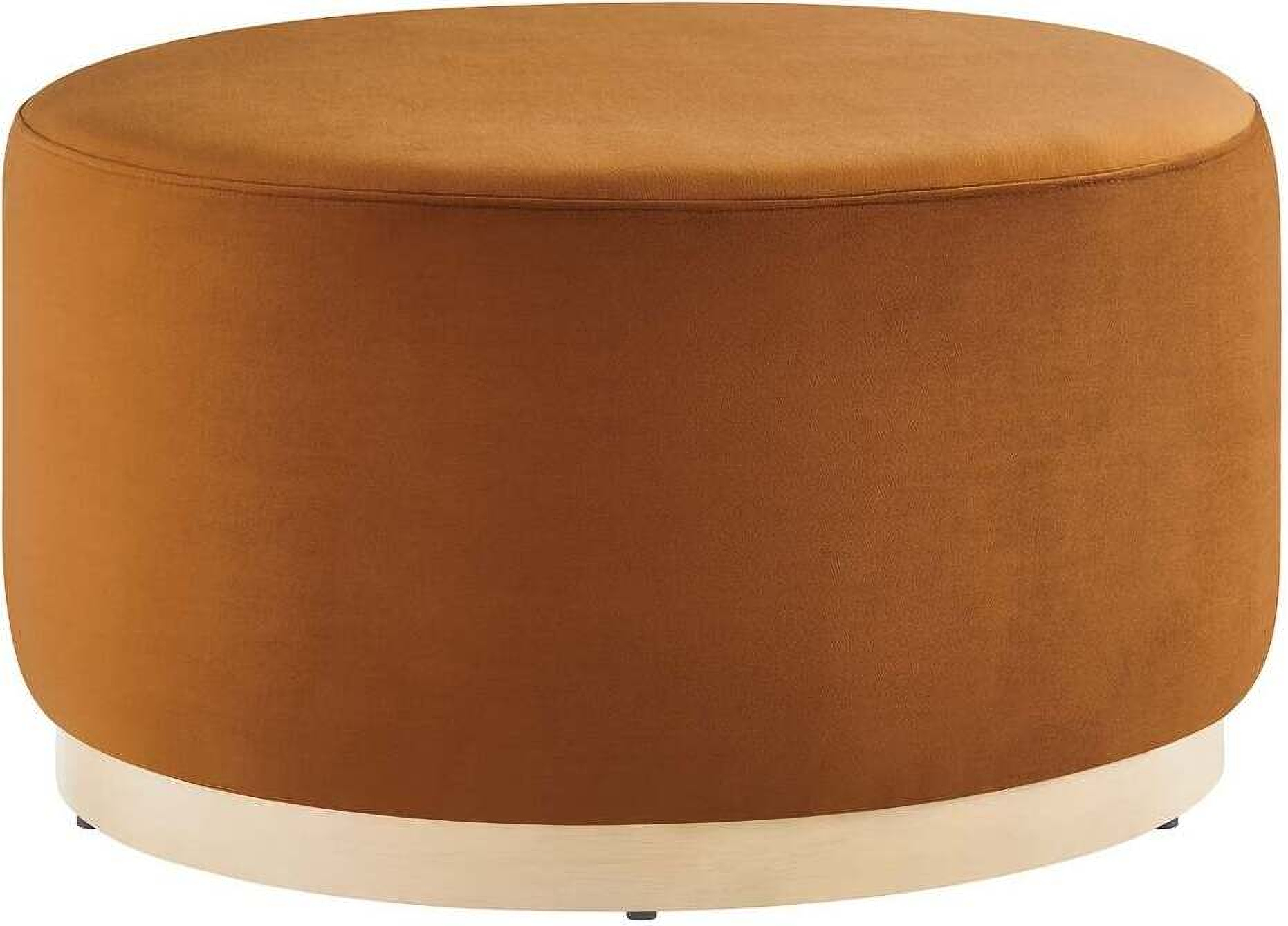 Tilden 29 inch performance velvet upholstered large round ottoman in