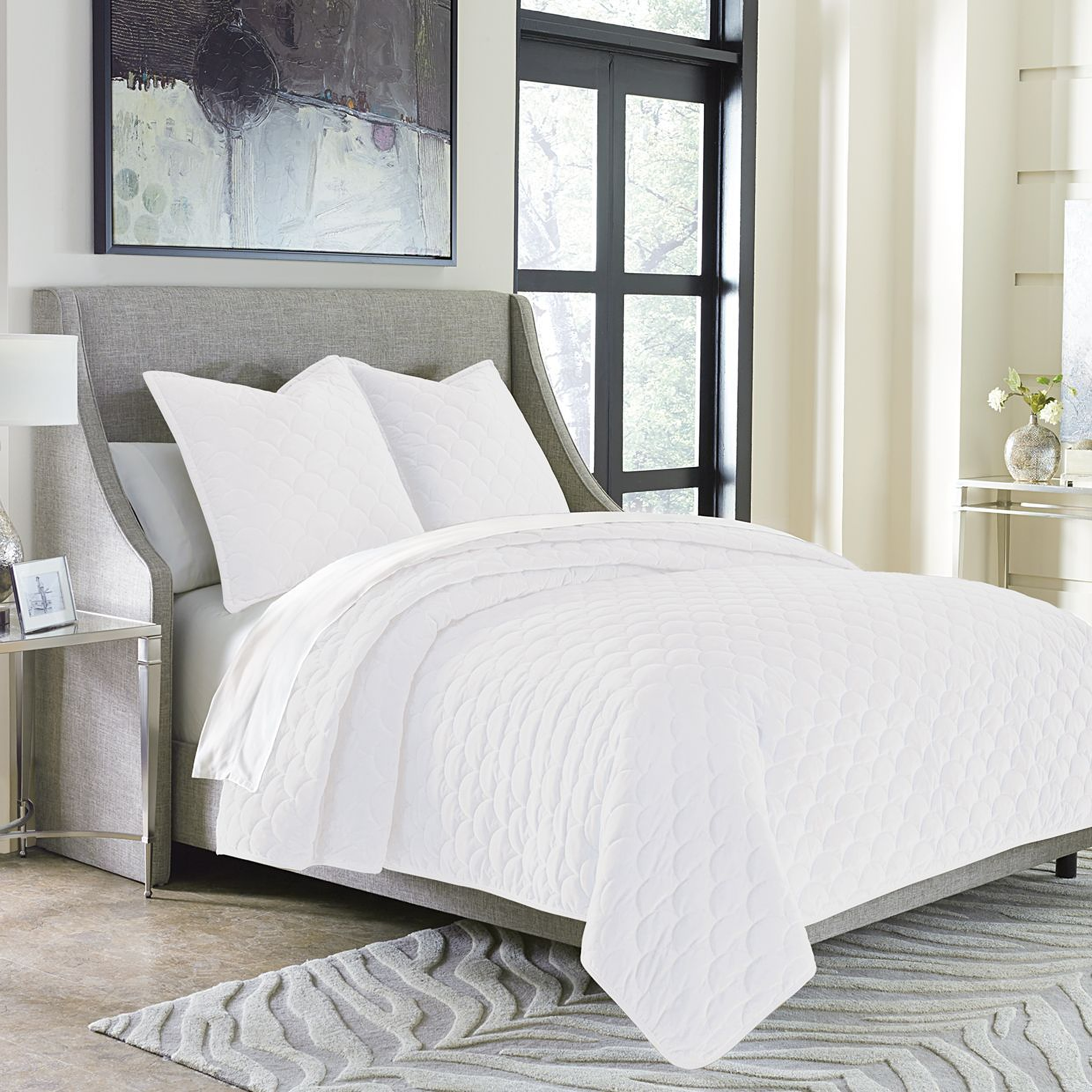 Trabucco 3 Piece King Duvet Set In White by AICO 1StopBedrooms