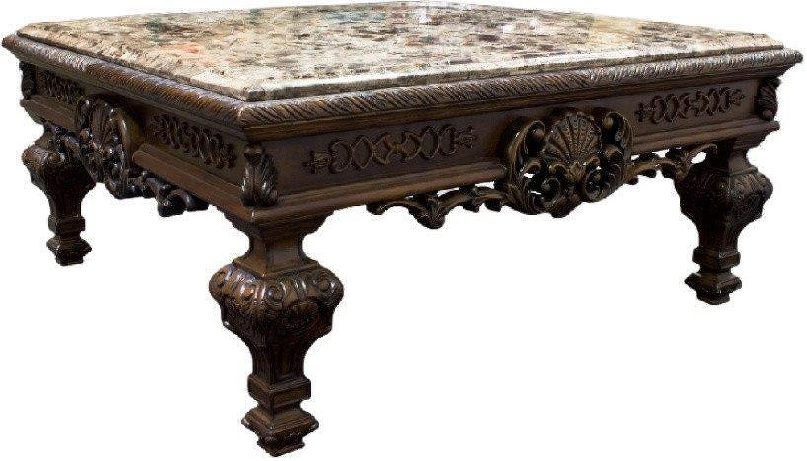 Traditional Solid Wood And Faux Marble Top Coffee Table In Cherry by Best Master Furniture ...