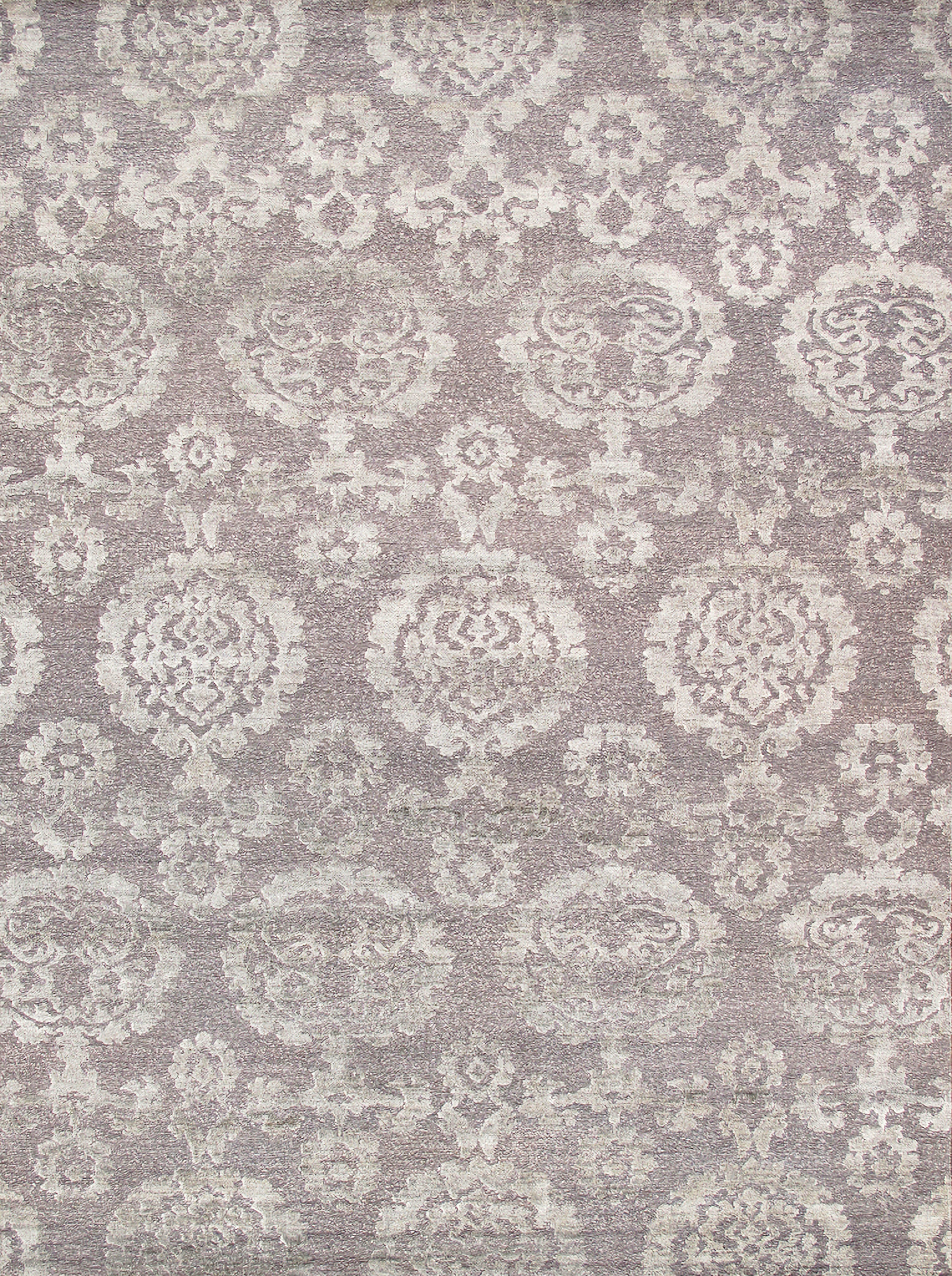 Transitional Collection Hand-Knotted Silk and Wool Area Rug- 8' 9