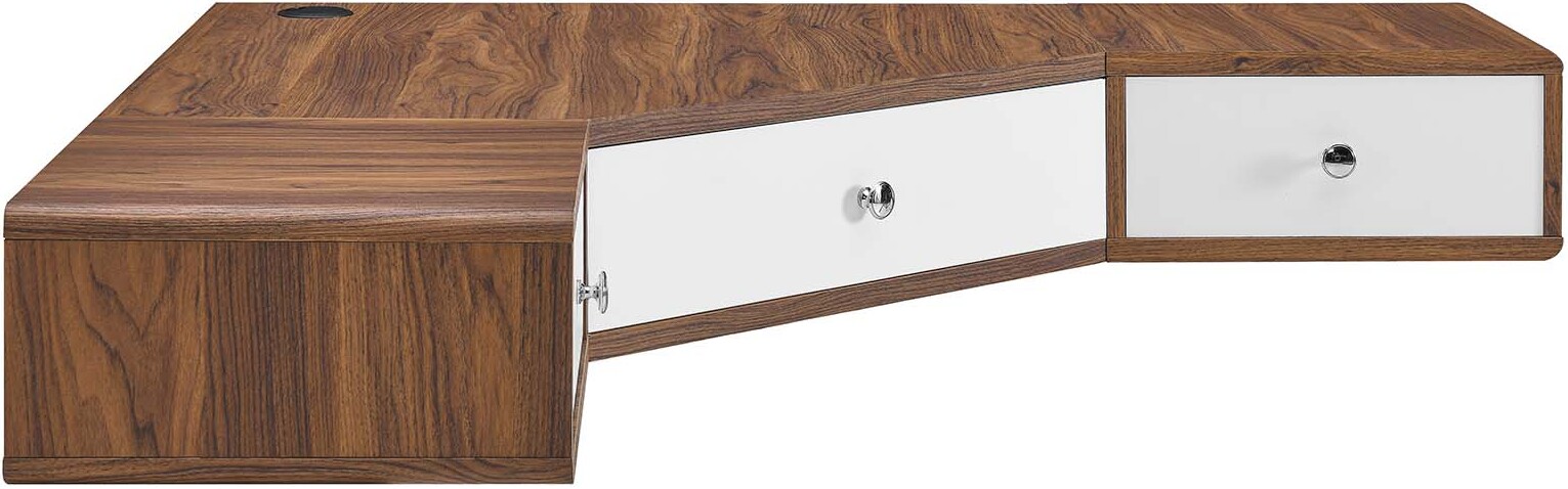 Transmit 47 Wall Mount Corner Walnut Office Desk