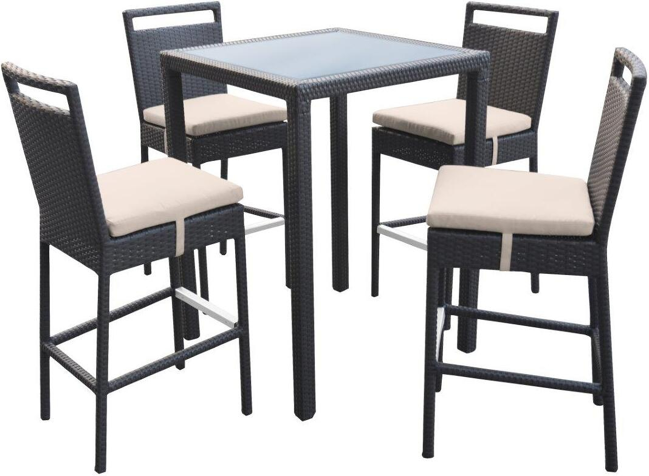 Tropez Outdoor Patio Wicker Bar Set by Armen Living 1StopBedrooms