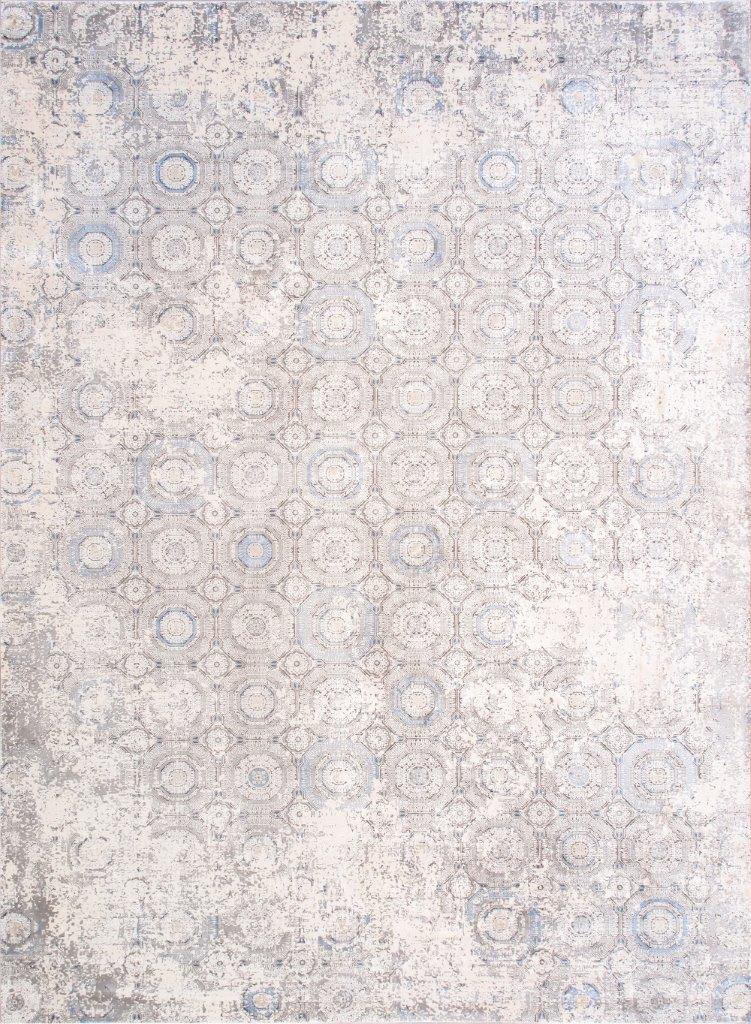 Turkish Mamluk Design Area Rug- 9' x 12' In Blue and Ivory by Pasargad ...