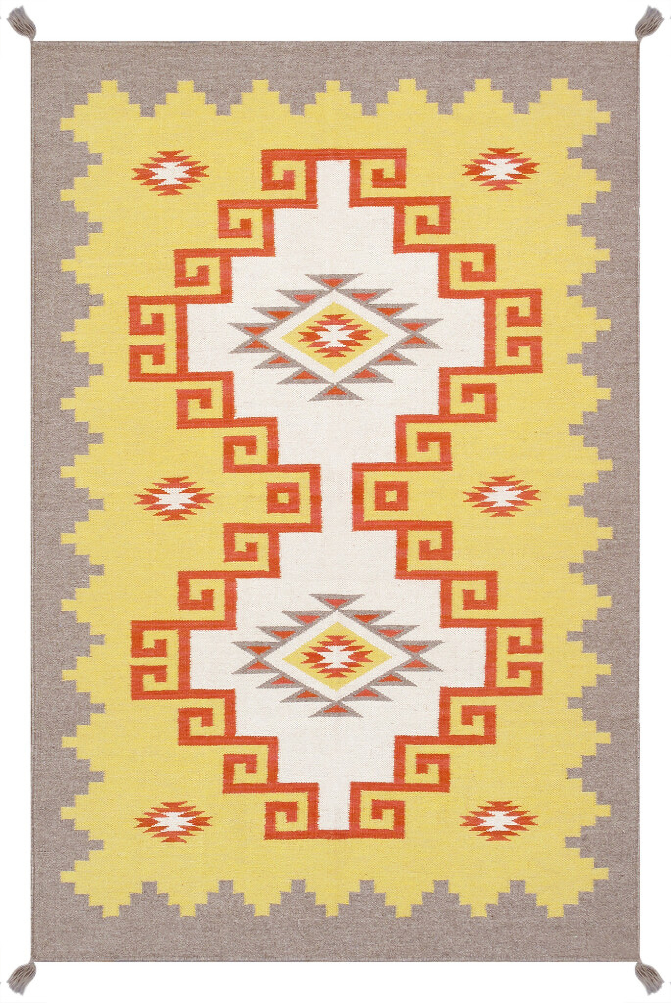 Tuscany collection reversible wool area rug 3 11 x 6 in yellow and