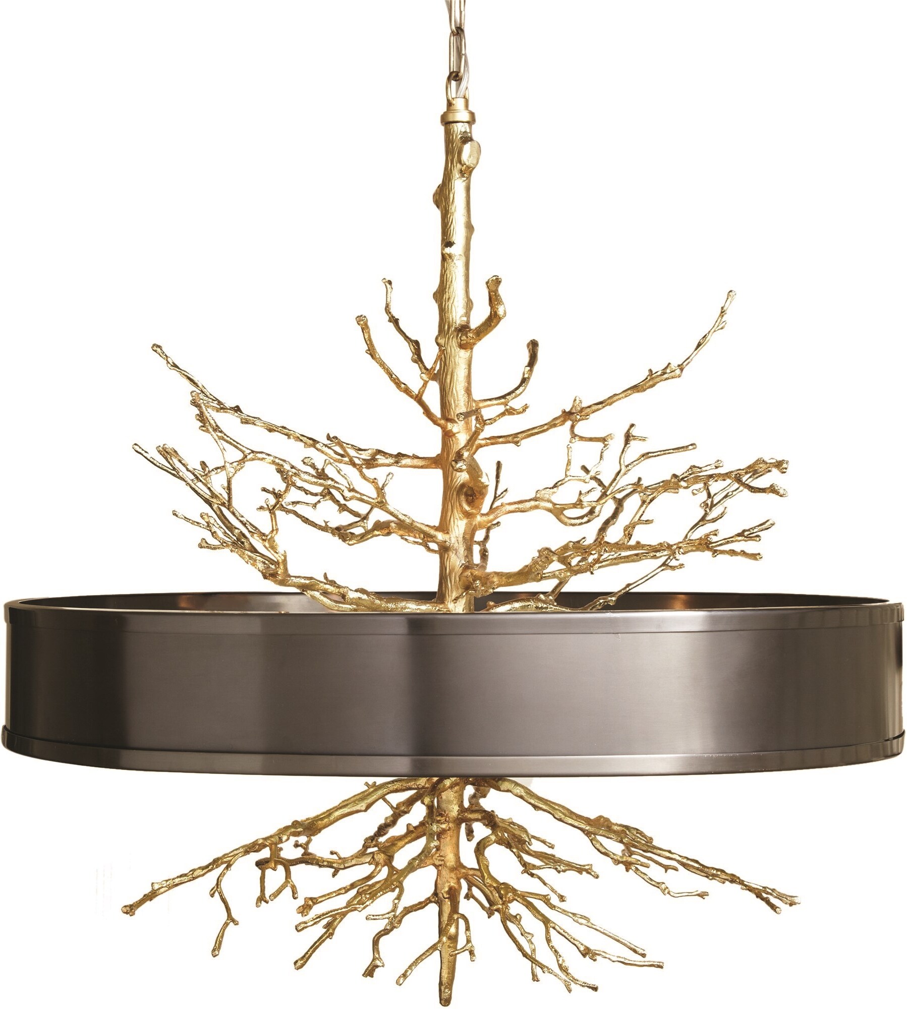 Twig Pendant In Brass With Bronze Shade by Global Views | 1StopBedrooms