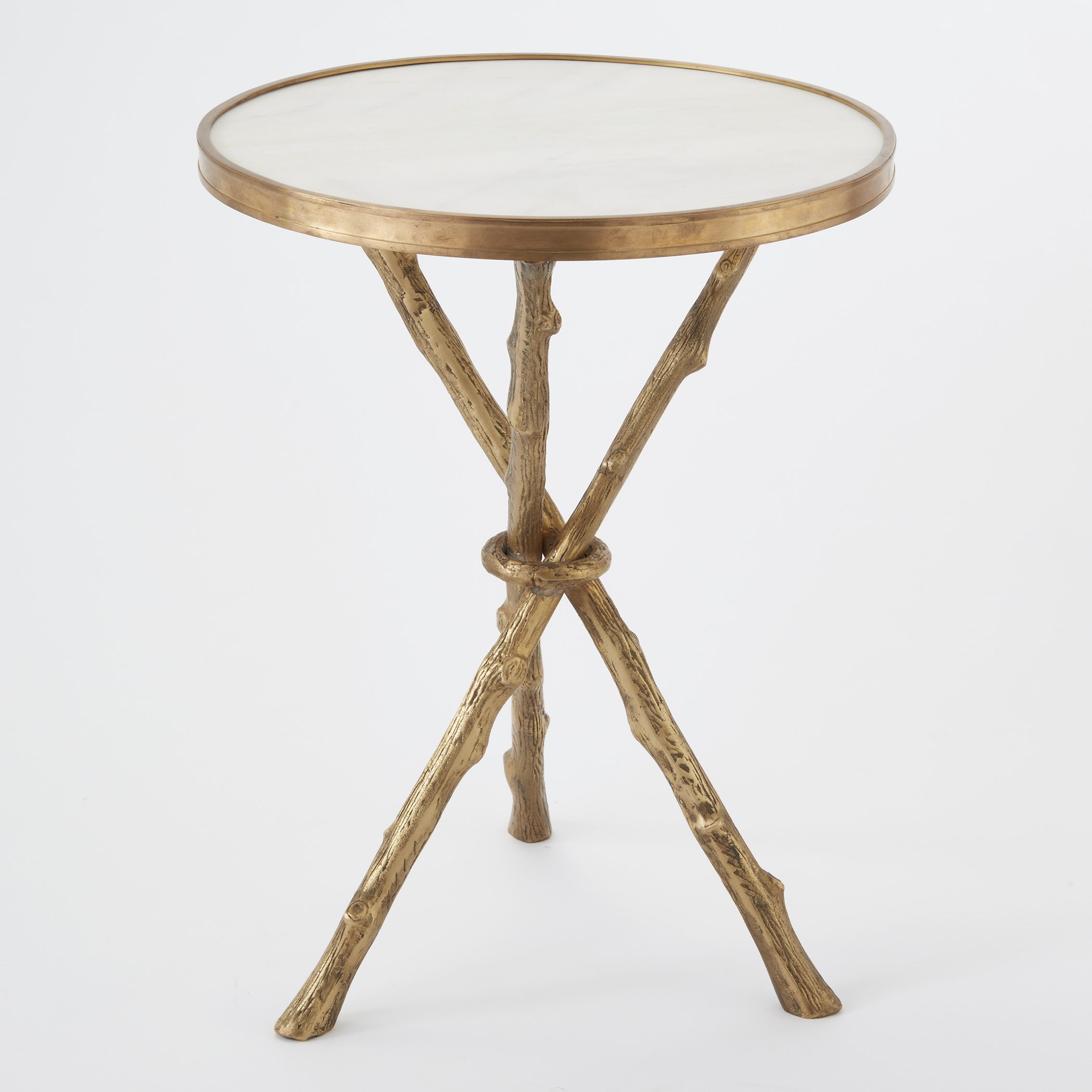 Twig Table In Brass With White Marble by Global Views | 1StopBedrooms