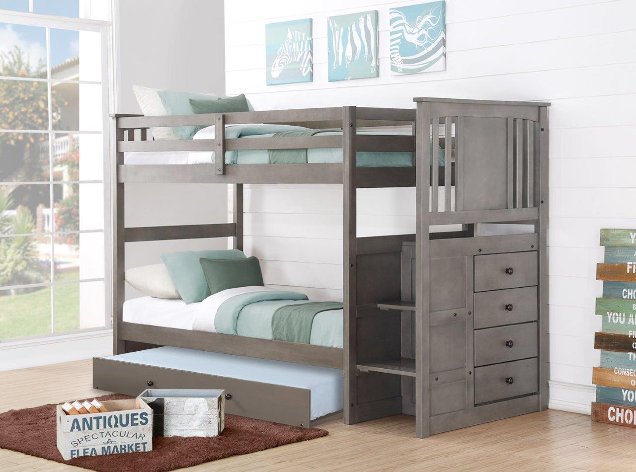 Twin Princeton Stairway Bunk Bed, Stairway Bunk Bed With Trundle