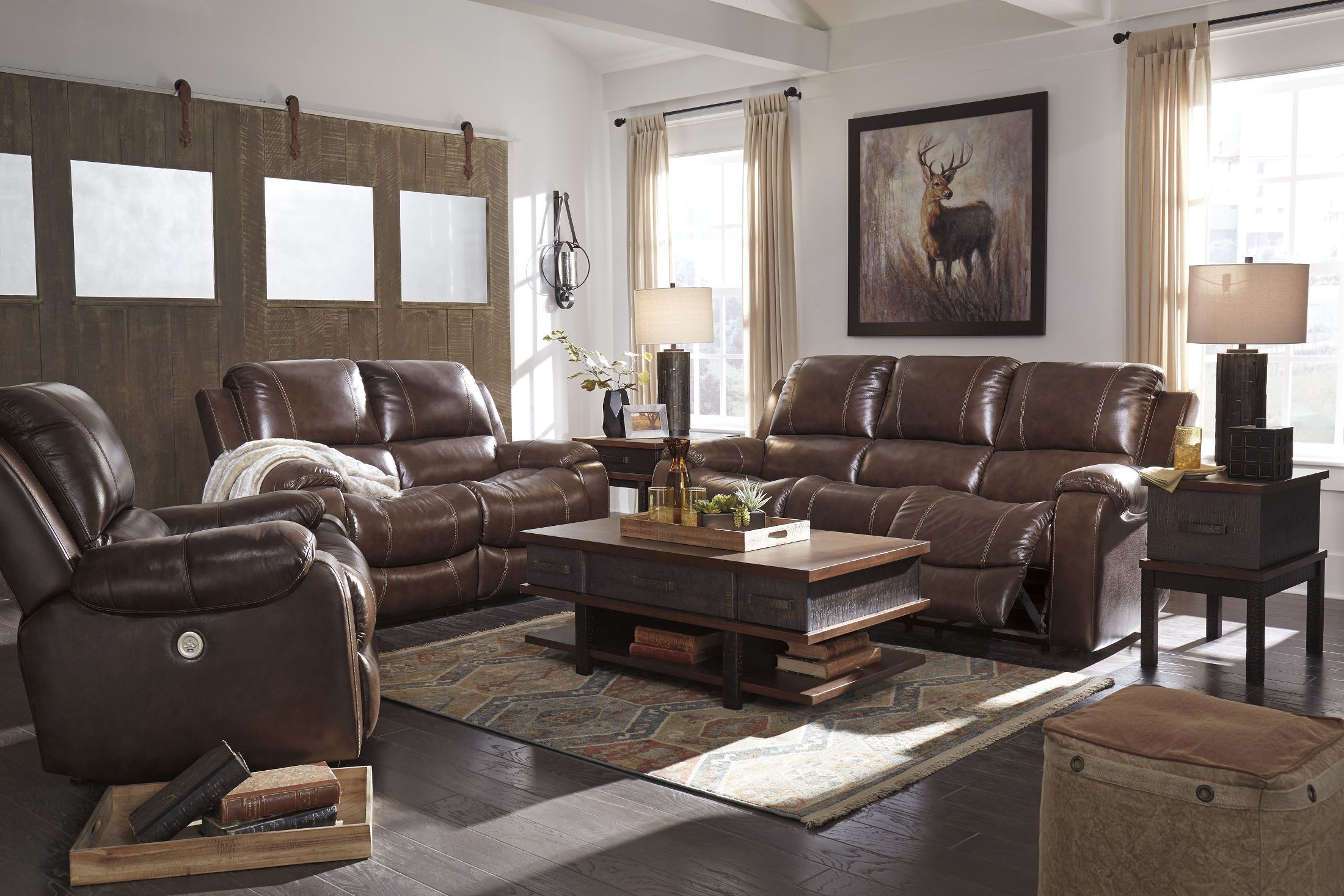 Peoria Toffee Reclining Living Room Set