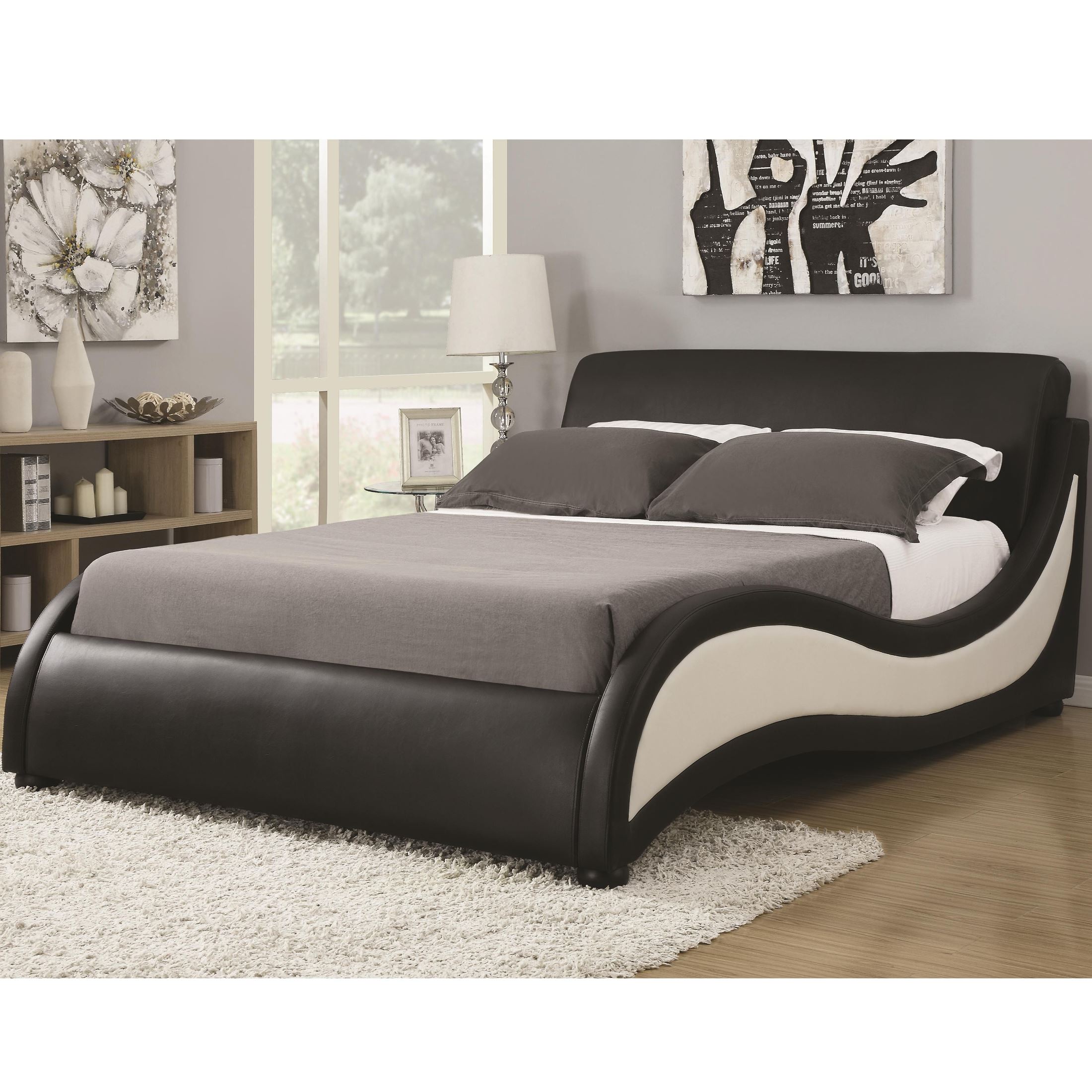 Niguel Modern King Upholstered Bed, Modern King Bed