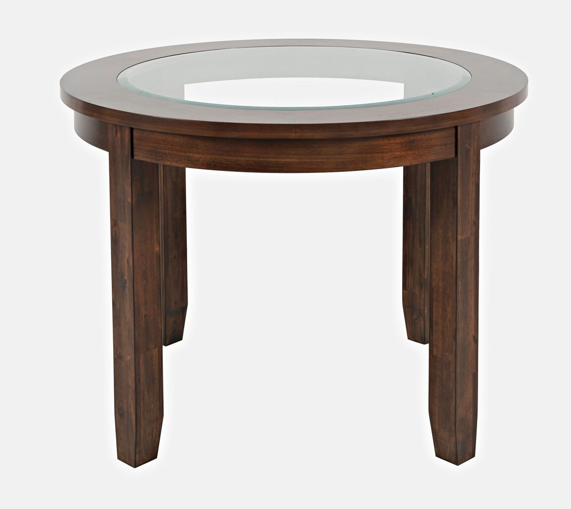Urban Icon 42 Inch Round Glass Inlay Dining Table In Merlot by Jofran ...