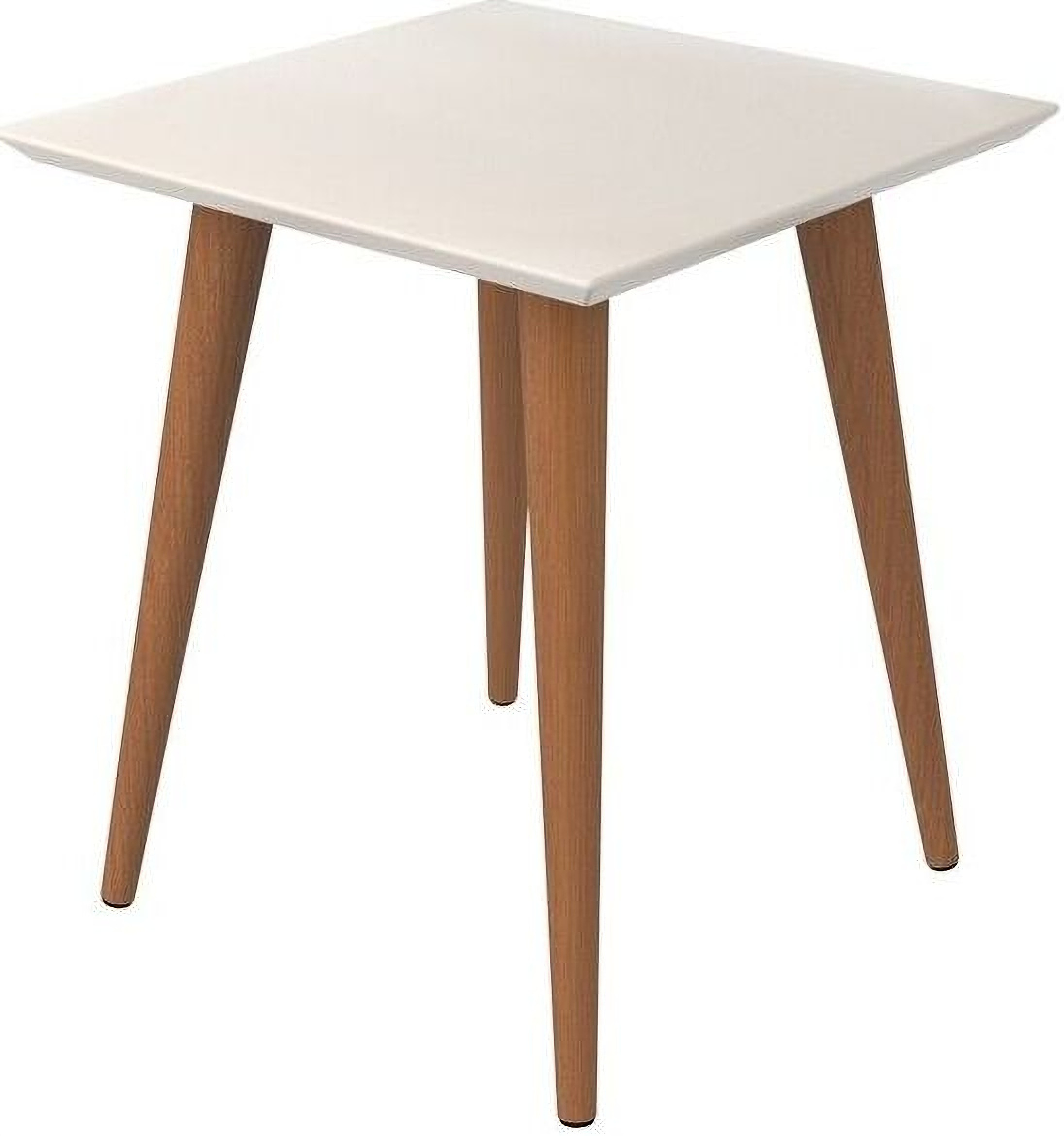 Utopia 19 68 Inch High Square End Table With Splayed Wooden Legs In White Gloss 1stopbedrooms