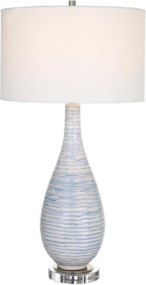 Uttermost Clariot Ribbed Blue Table Lamp