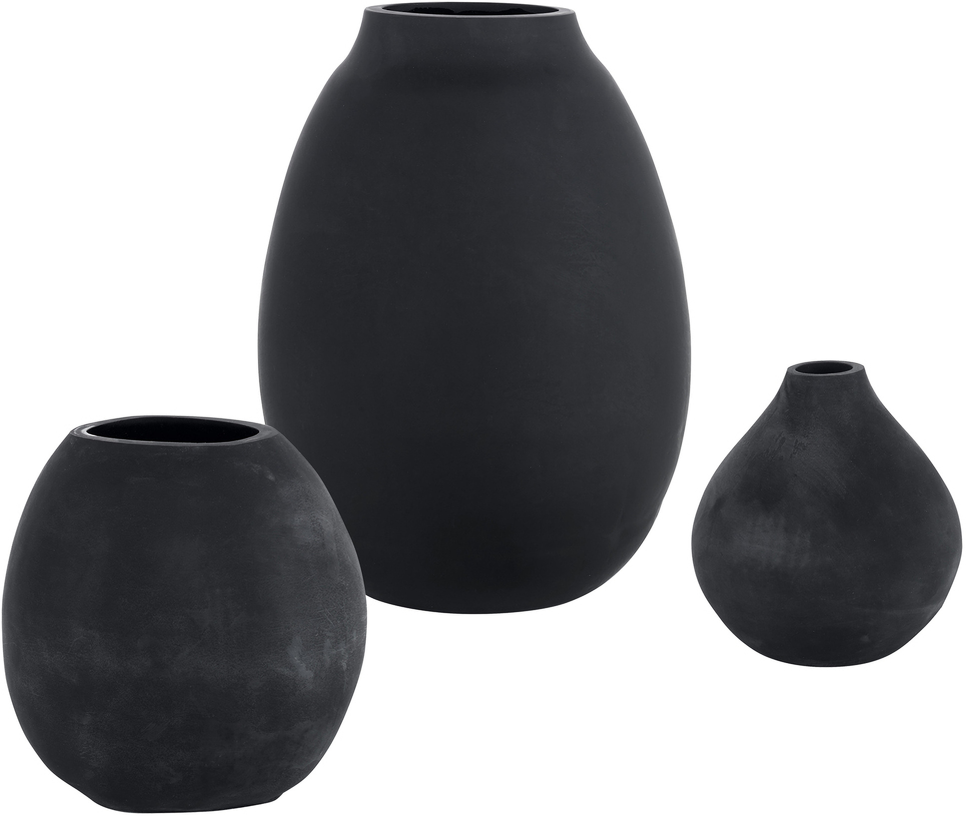 Uttermost hearth matte black vases set of 3 1stopbedrooms