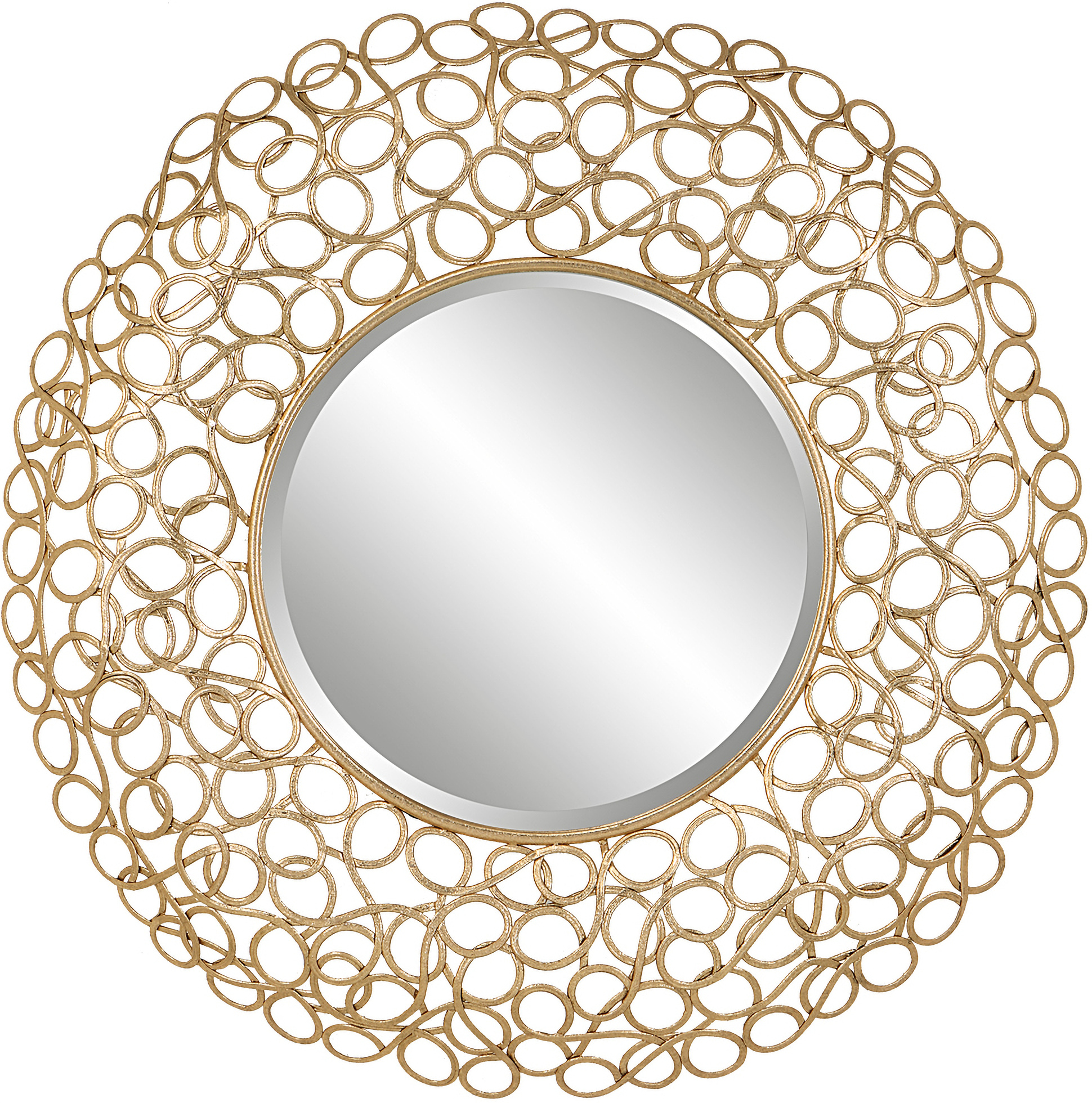 Uttermost Swirl Round Gold Mirror | 1StopBedrooms