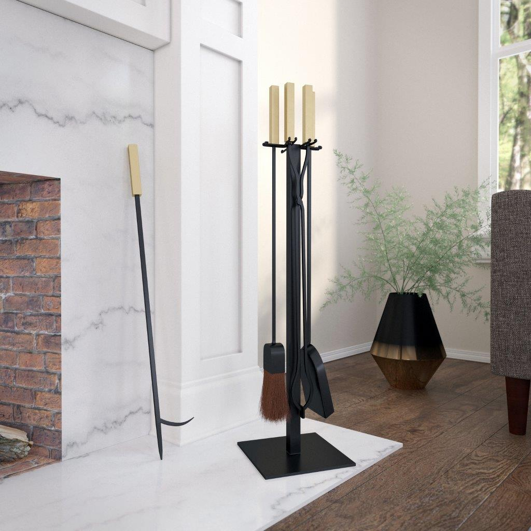 Modern fireplace tool offers set