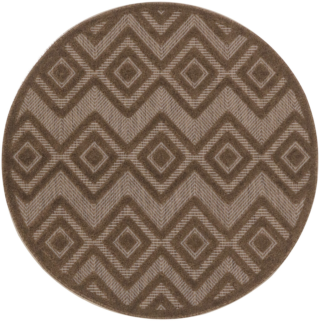 Versatile 4' x 4' Round Rug In Brown by Nourison | 1StopBedrooms