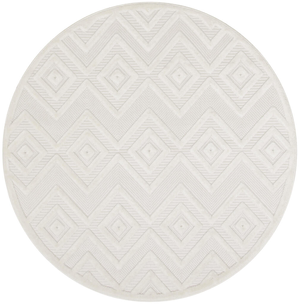 Versatile 4' x 4' Round Rug In Ivory White by Nourison | 1StopBedrooms
