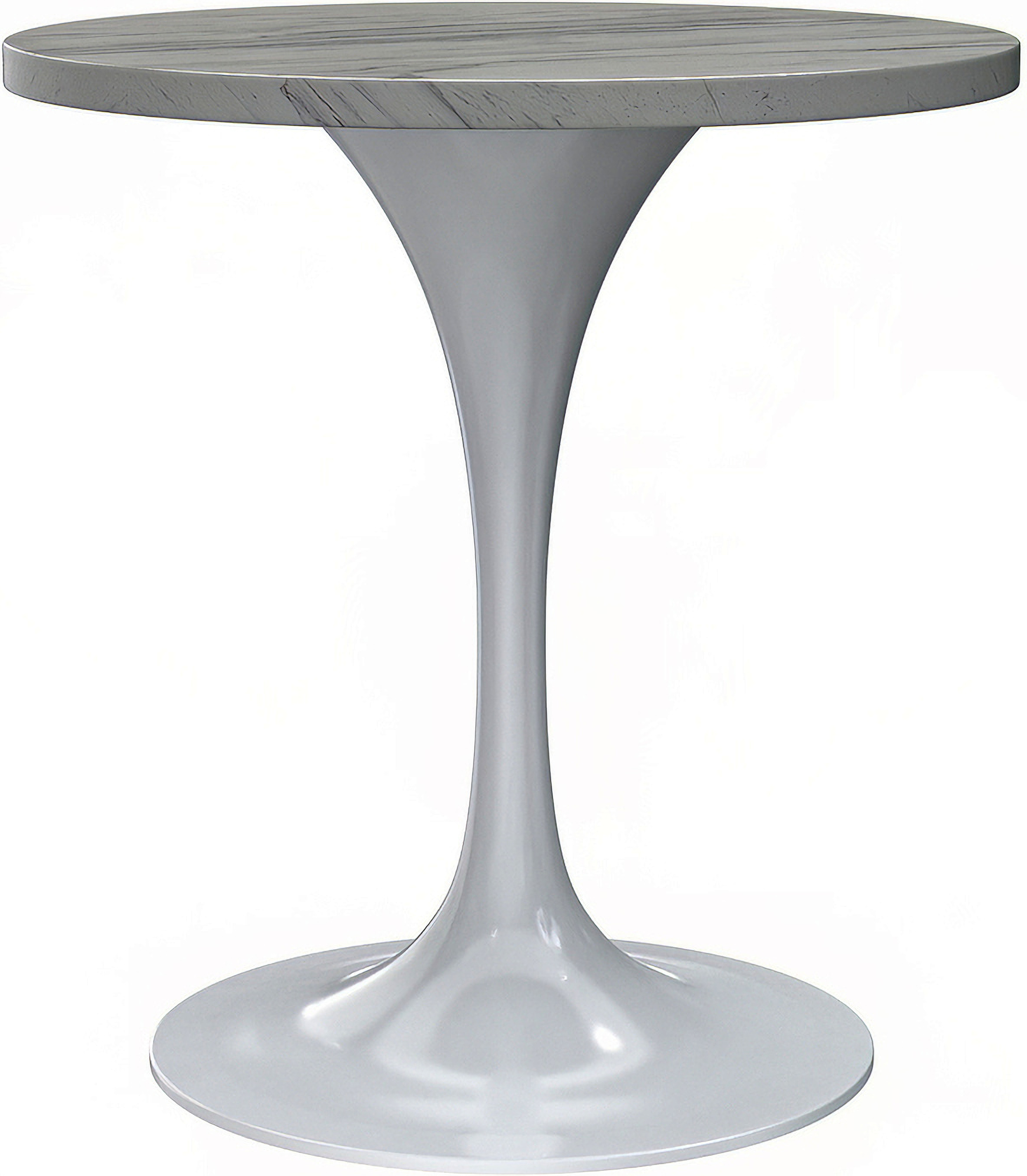 Verve 27 Inch Round Dining Table with Resin Top In White by LeisureMod ...