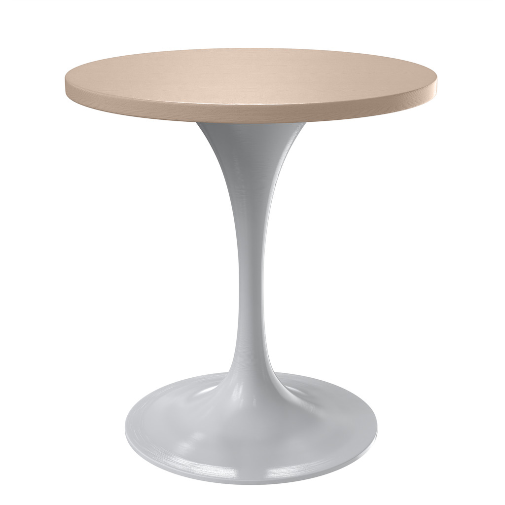 Verve 27 Inch Round Dining Table with MDF Top In White and Natural by ...