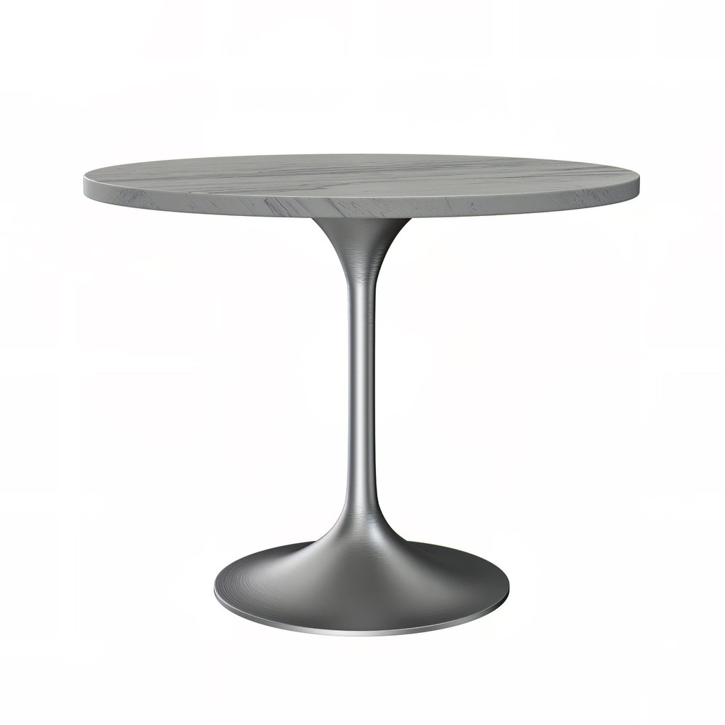 Verve 36 Inch Round Dining Table with Marbleized Top In White and ...