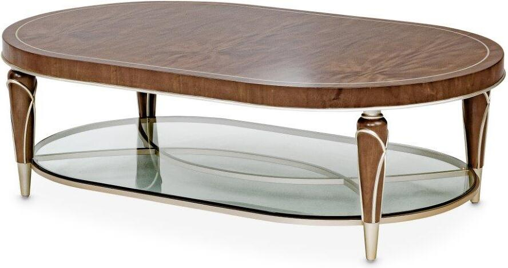 Villa Cherie Oval Cocktail Table In Hazelnut by Michael Amini ...