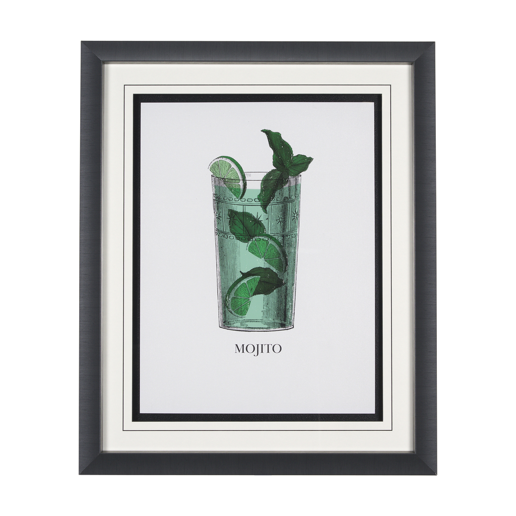 Vintage CocktailsMojito Wall Art In Cream and Green by Mercana