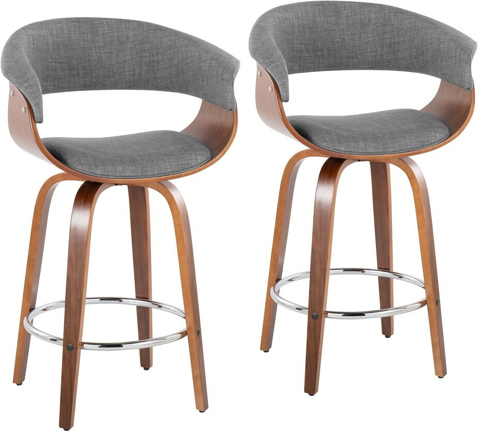 Vintage Mod 26 Inch Fixed Height Counter Stool Set of 2 In Chrome by ...