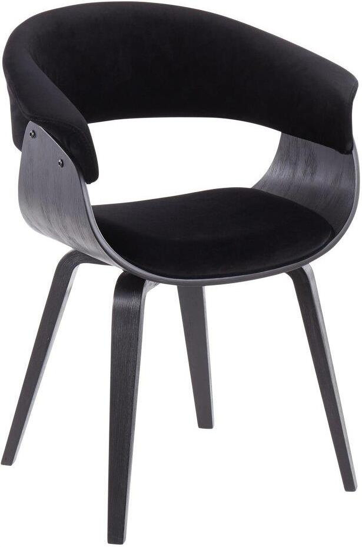 Vintage Mod Mid Century Modern Dining Accent Chair In Black Wood