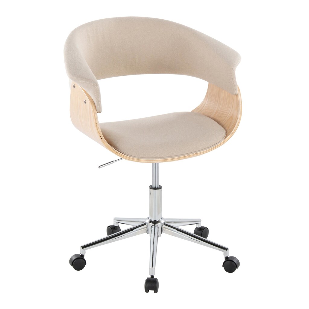 Vintage Mod Office Chair In Chrome by Lumisource 1StopBedrooms
