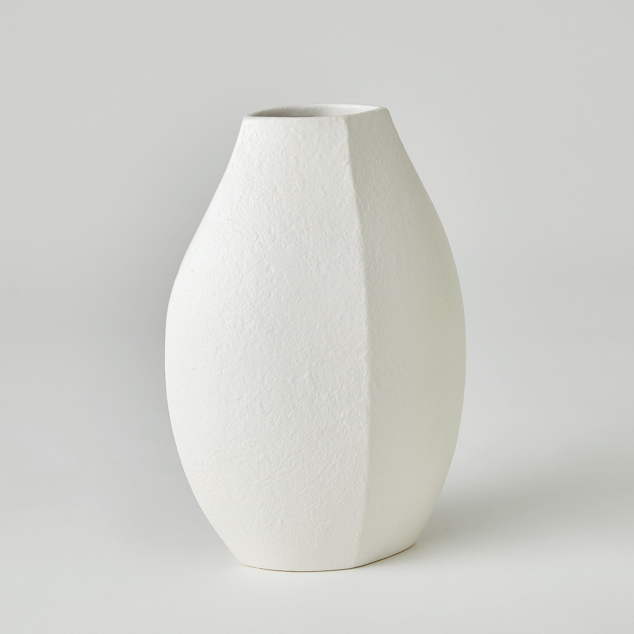 Wedge Large Vase In White by Global Views 1StopBedrooms