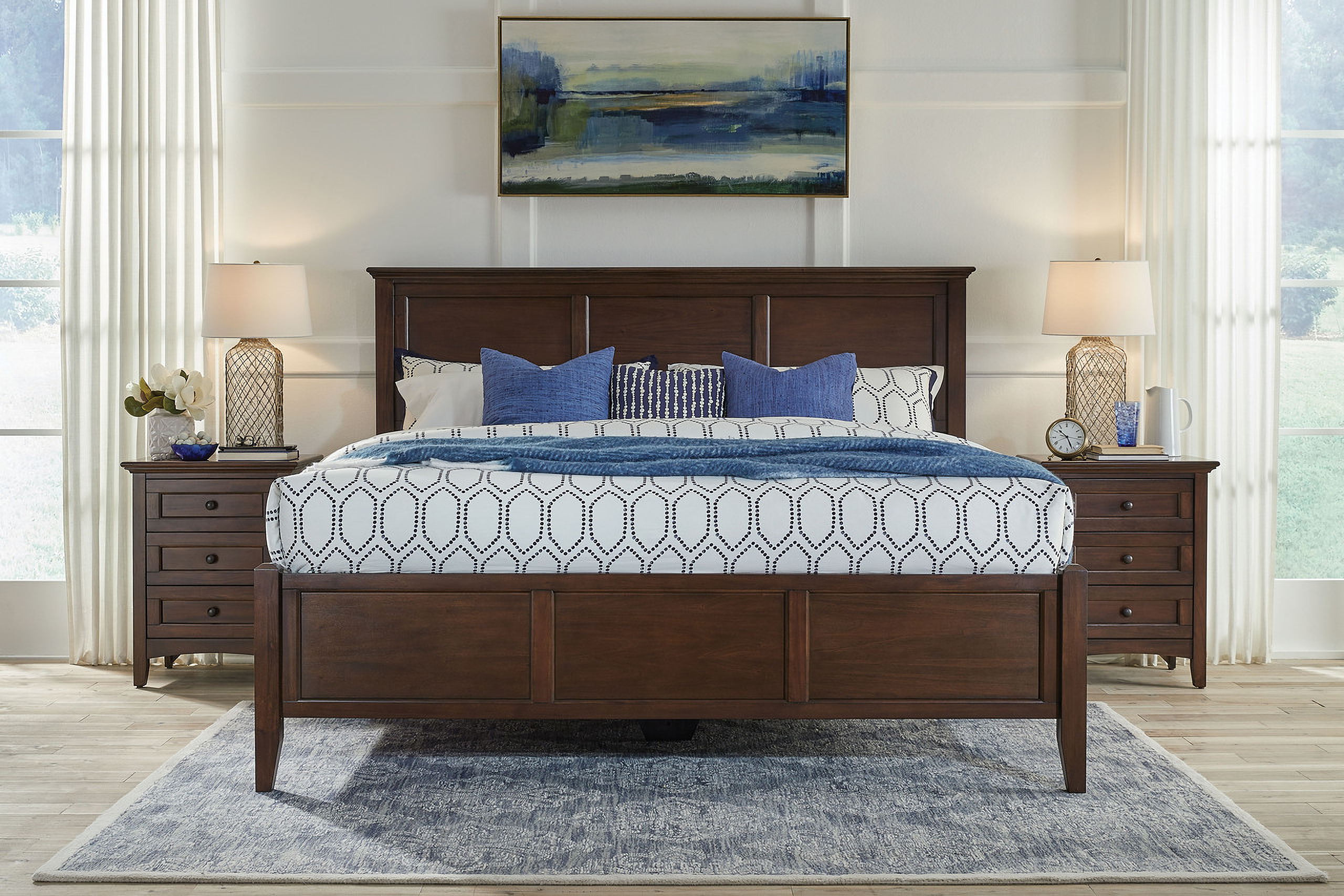 Westlake Queen Storage Bed In Cherry Brown by AAmerica 1StopBedrooms