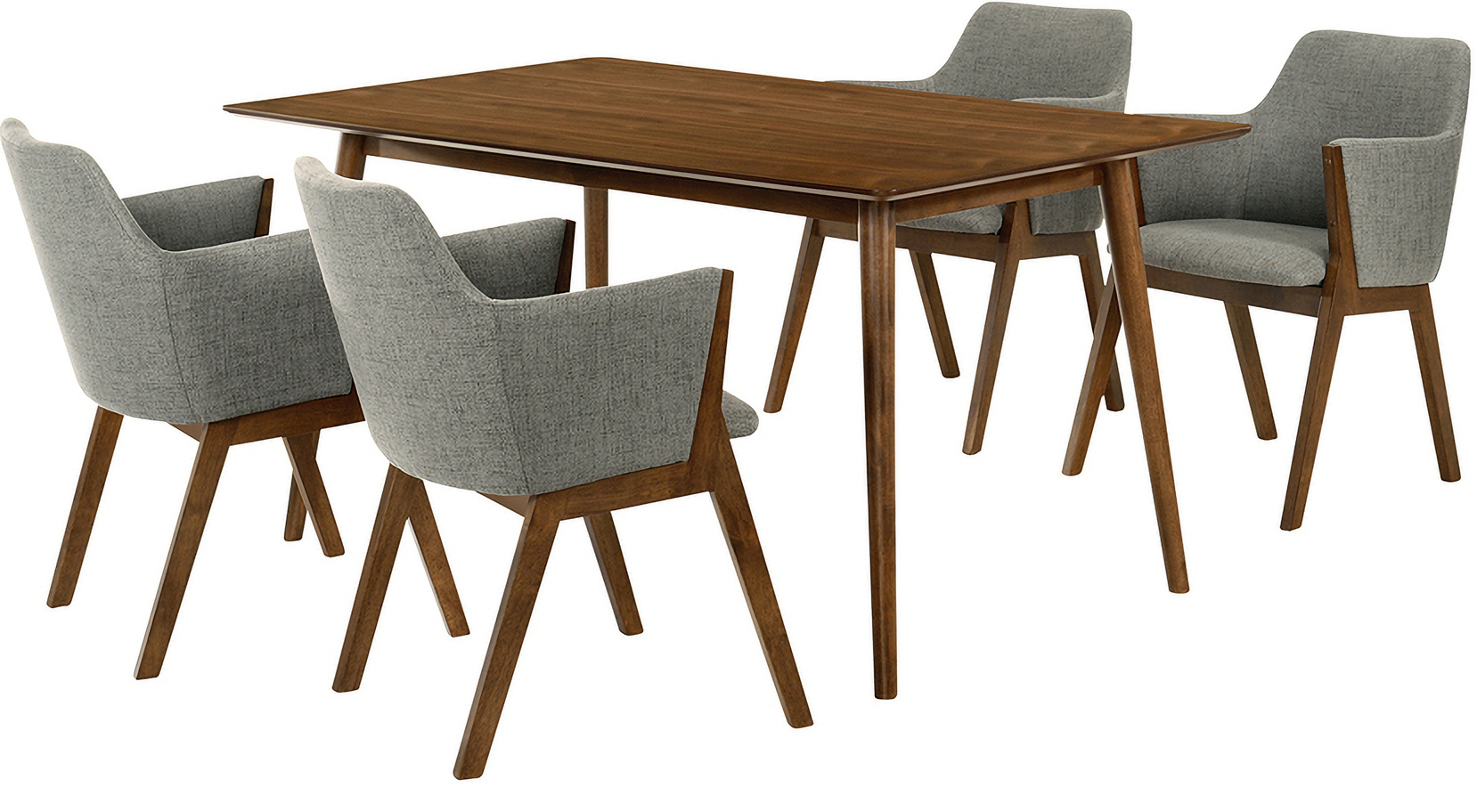 Westmont and Renzo Charcoal and Walnut 5Piece Dining Set by Armen