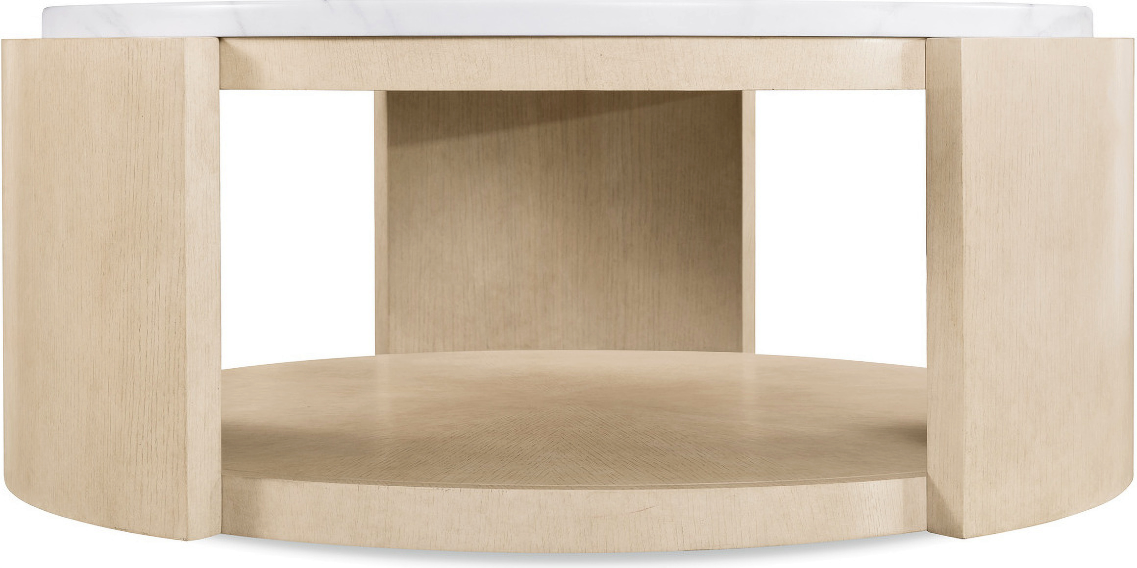 Westwood Round Cocktail Table In Light Wood and White by Hooker ...