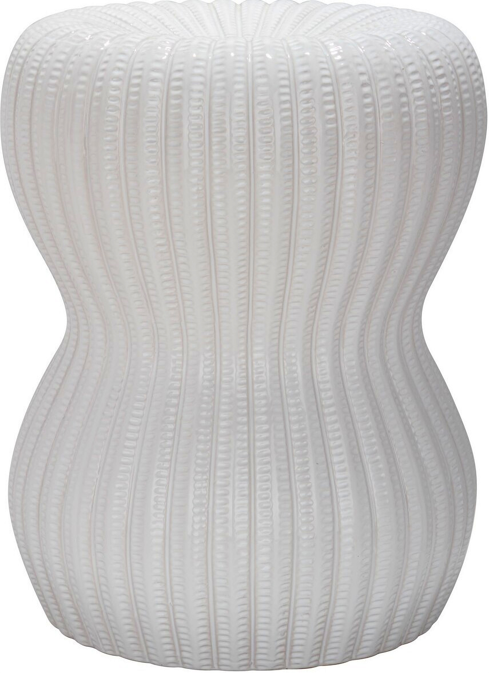 SAFAVIEH Circle Lattice White Ceramic Garden Stool ACS4508A - The Home