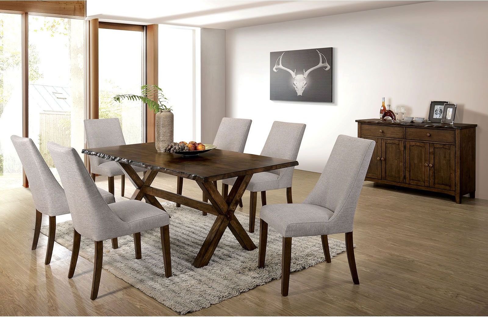 Distressed wood best sale dining room set