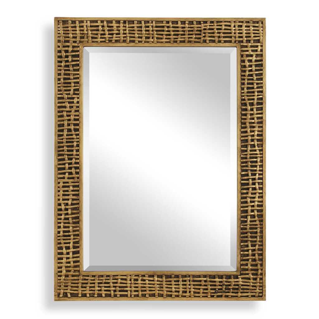Woven In Time Mirror In Gold by Uttermost | 1StopBedrooms