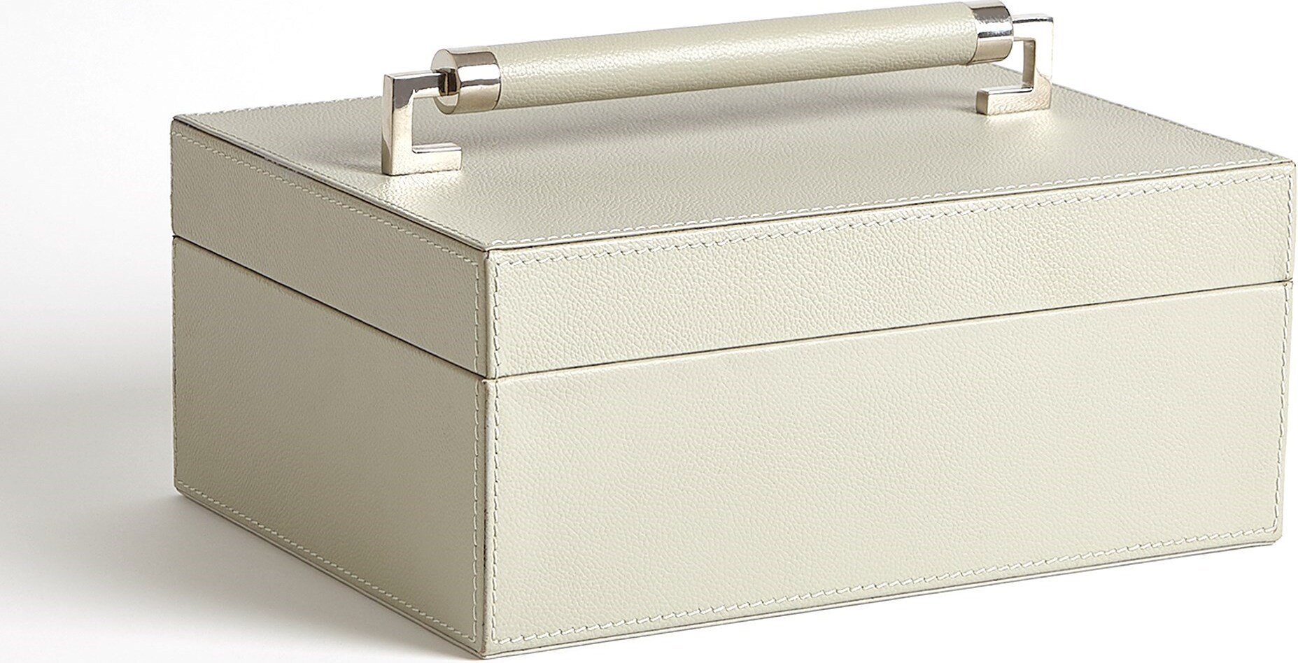 Wrapped Leather Handle Box In Grey 1StopBedrooms