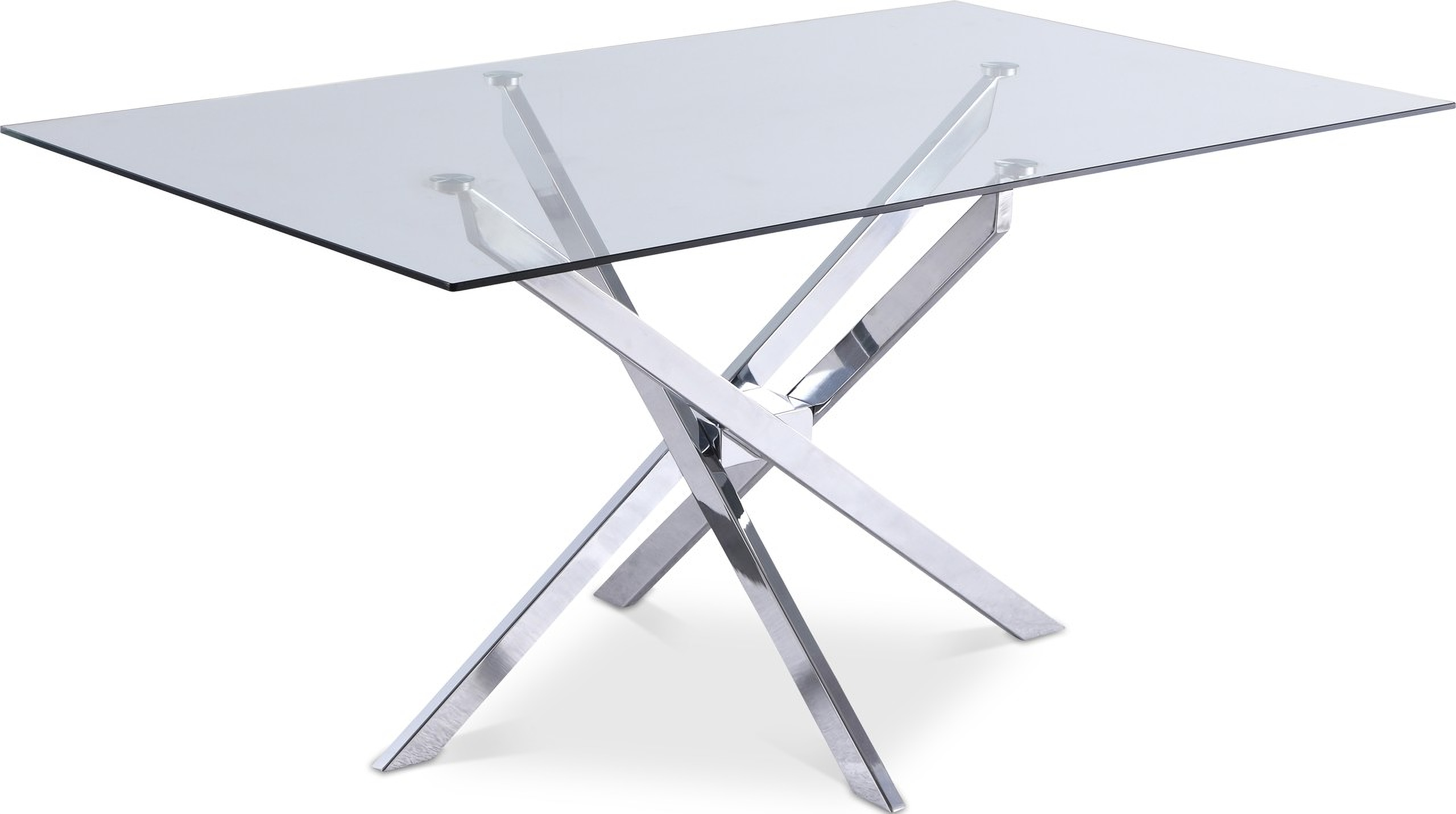 Xander Rectangular Dining Table In Chrome