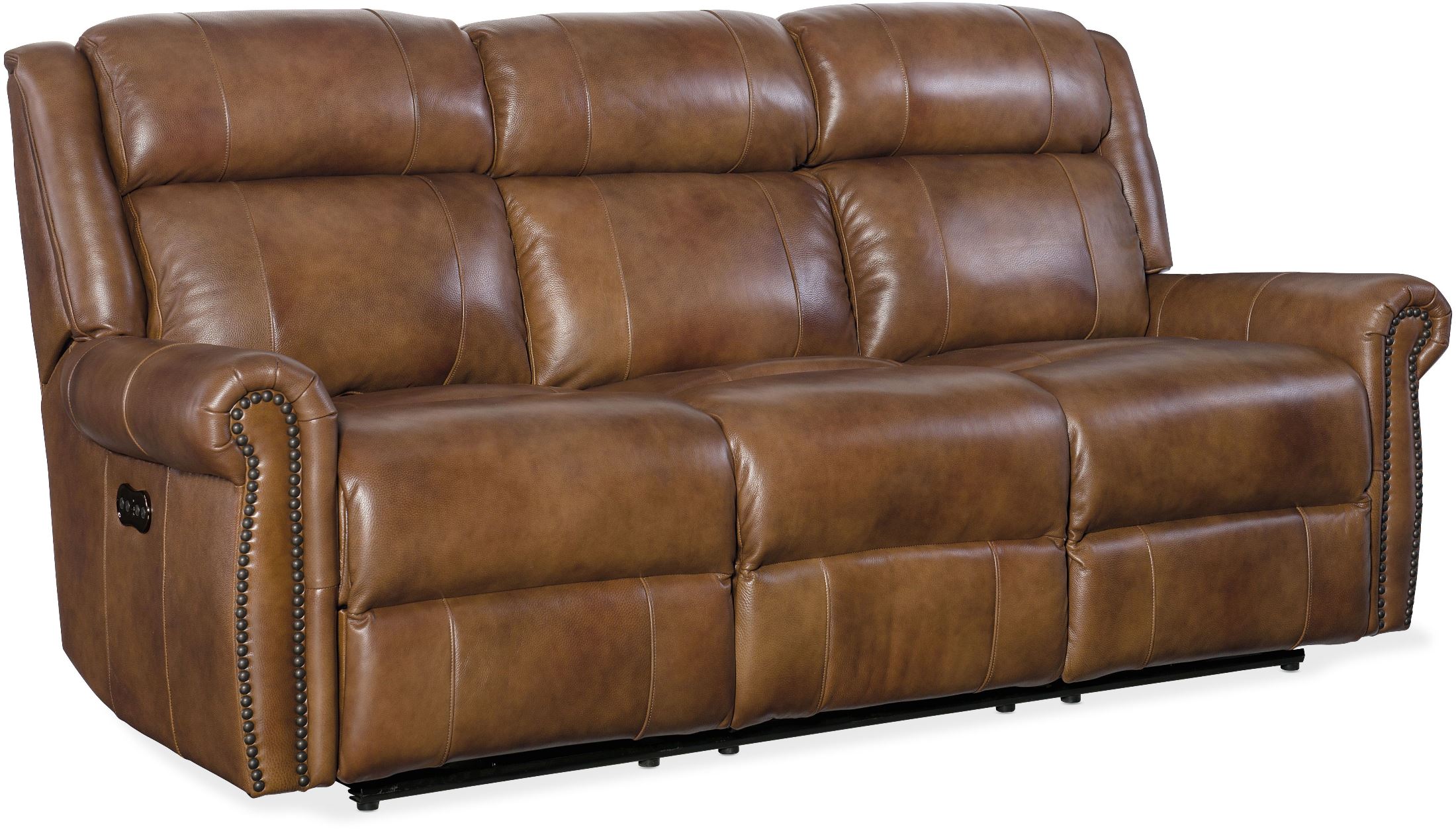 leather reclining sofa with power headrest