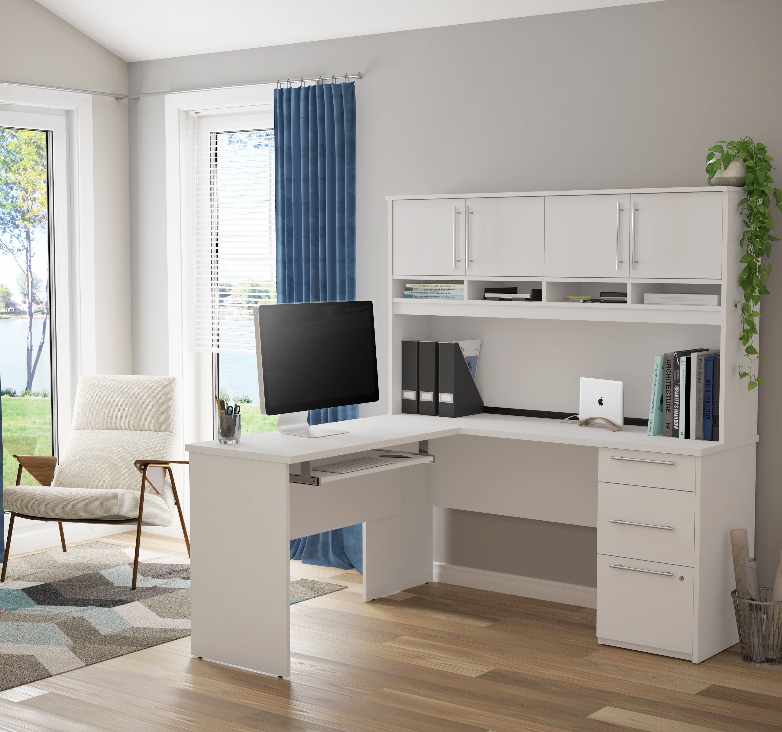 Innova Plus L Shaped Desk In White 1stopbedrooms