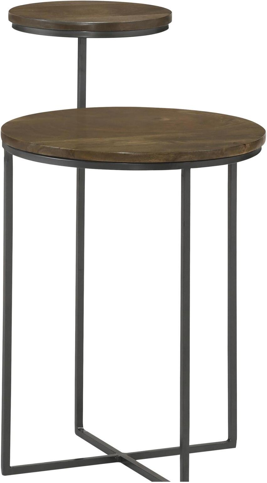 Yael Round Accent Table Natural and Gunmetal by Coaster | 1StopBedrooms