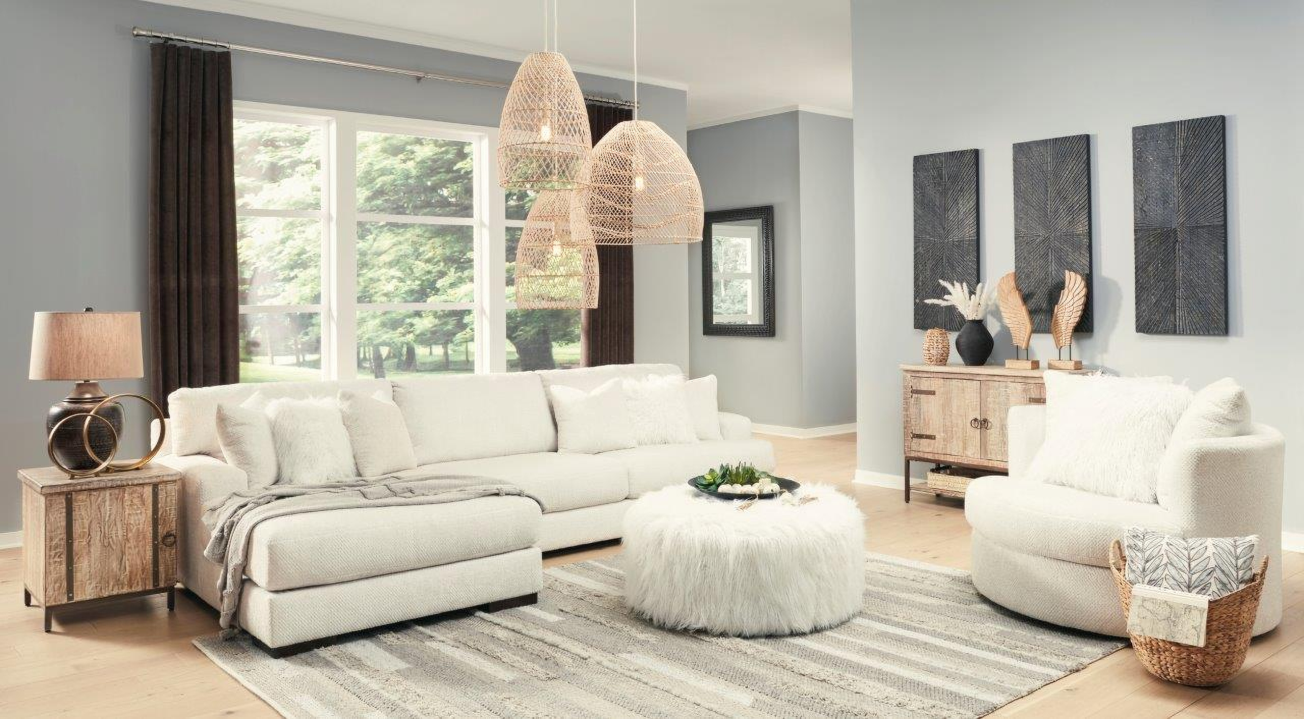 Zada 2 Piece LAF Corner Chaise Sectional In Ivory by Ashley